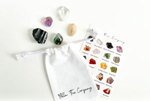 Crystal Set for College Success: Black Tourmaline, Citrine, Clear Quartz, Fluorite, and Amethyst