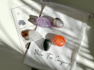 Focus Crystal Set: Fluorite, Hematite, Carnelian, Quartz, Amethyst