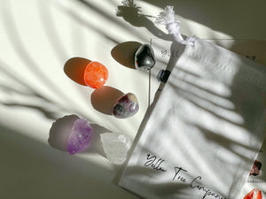 Focus Crystal Set: Fluorite, Hematite, Carnelian, Quartz, Amethyst