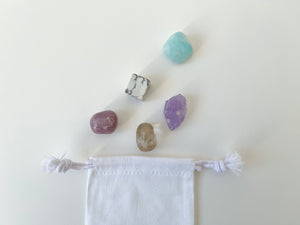 Calming Crystal Set: Amethyst, Howlite, Quartz - Stress Relief