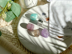 Calming Crystal Set: Amethyst, Howlite, Quartz - Stress Relief