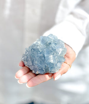 Raw Celestite Crystal Cluster: Madagascar Blue Healing Crystal