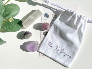 ADHD Crystal Set: Amethyst, Lepidolite, Fluorite & Selenite