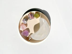 Grief & Loss Crystal Set with Selenite Moon Bowl: Healing Stones Gift