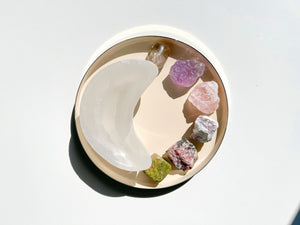 Grief & Loss Crystal Set with Selenite Moon Bowl: Healing Stones Gift