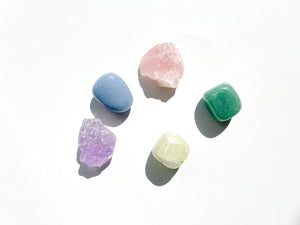 Aquarius Crystal Set: Healing Stones with Cotton Pouch