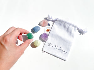 Aquarius Crystal Set: Healing Stones with Cotton Pouch