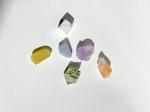 Gemini Zodiac Crystal Set: Selenite Plate, Healing Birthstones