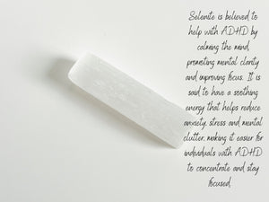 ADHD Crystal Set – Amethyst, Lepidolite, Fluorite, Selenite for Focus, Calm, Stress Relief & Clarity