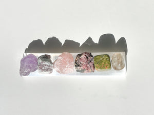 Grief & Loss Crystal Set with Selenite Charging Plate: Healing Stones Gift