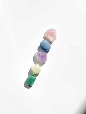 Aquarius Crystal Set: Healing Stones with Cotton Pouch