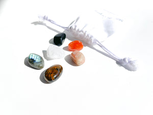 Leo Zodiac Crystal Set with Heart Selenite Bowl: Healing Stones