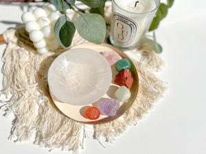 Taurus Zodiac Crystal Set: Selenite Bowl, Healing Stones