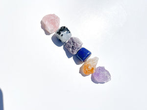 Libra Zodiac Crystal Set: Selenite Plate, Citrine, Rose Quartz