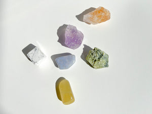 Gemini Zodiac Crystal Set with Selenite Bowl: Astrology Birthstone