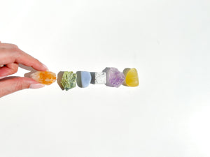 Gemini Zodiac Crystal Set: Selenite Heart Bowl, Healing Birthstones