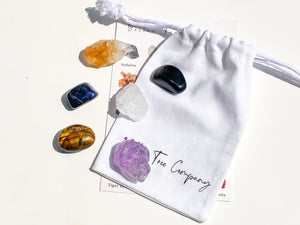 Sagittarius Crystal Kit: Zodiac Selenite Plate, Amethyst, Sodalite, Quartz