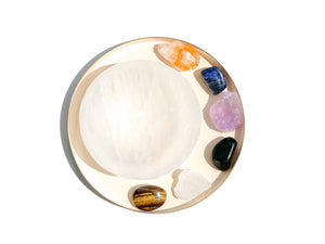 Sagittarius Zodiac Crystal Set with Selenite Bowl: Healing Gemstones