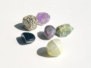 Capricorn Zodiac Crystal Set: Amethyst, Serpentine, Fluorite, Jade, Onyx, Jasper
