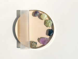Capricorn Zodiac Crystal Set: Selenite Charging Plate, Healing Gemstones