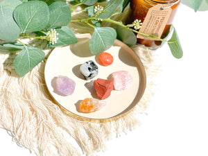 Cancer Zodiac Crystal Set: Healing Stones with Cotton Pouch