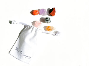 Cancer Zodiac Crystal Set: Healing Stones with Cotton Pouch