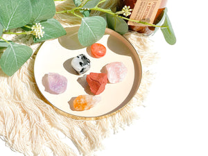 Cancer Zodiac Crystal Set: Healing Stones with Cotton Pouch