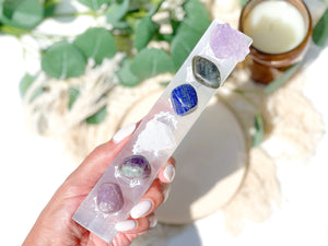 Pisces Crystals with a Selenite Charging Plate - Enhance Pisces Vibes, Spiritual Connection and Emotional Balance