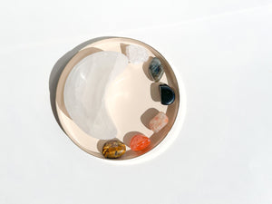 Leo Zodiac Crystal Set with Selenite Moon Bowl