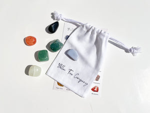 Virgo Zodiac Crystal Set: Selenite Plate, Agate, Jade, Aventurine, Onyx, Carnelian