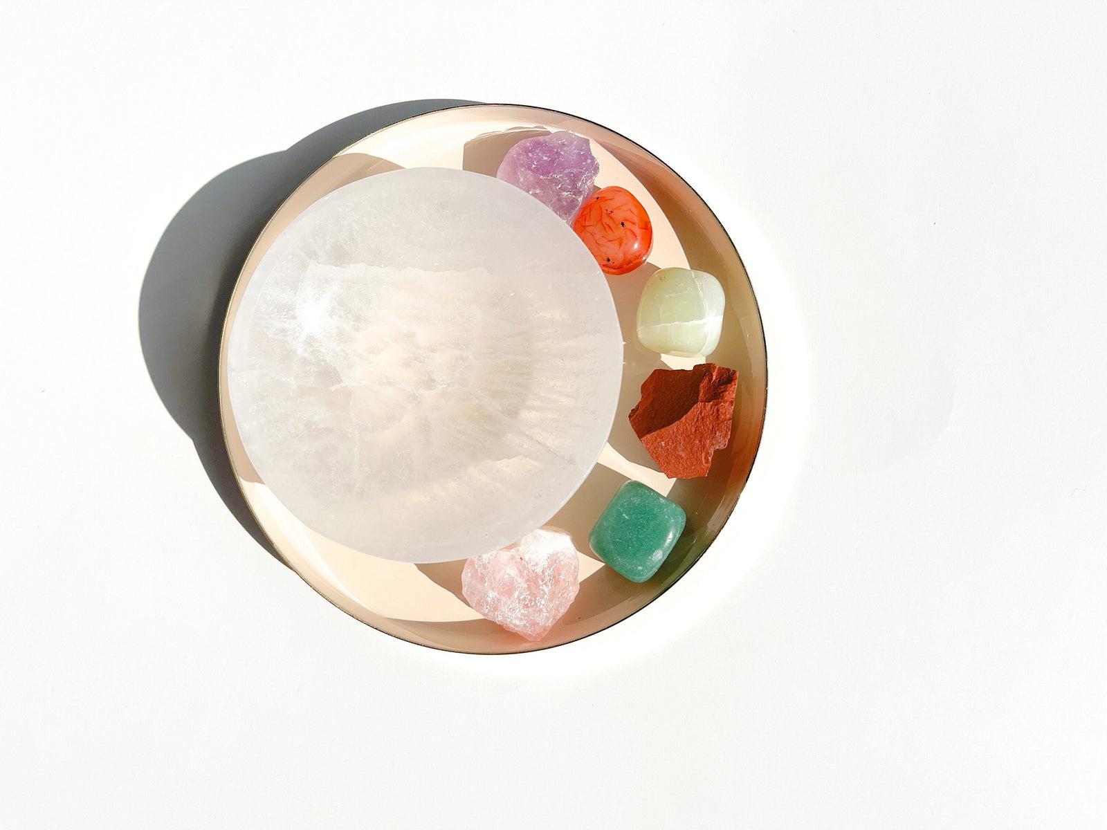 Taurus Zodiac Crystal Set: Selenite Bowl, Healing Stones