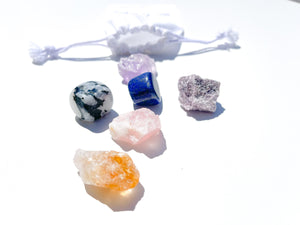 Libra Zodiac Crystal Set: Selenite Plate, Citrine, Rose Quartz