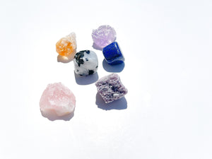 Libra Zodiac Crystal Set: Selenite Moon Bowl, Rose Quartz, Amethyst