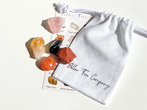 Aries Zodiac Crystal Set: Selenite Bowl, Red Jasper, Carnelian, and More