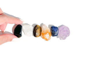 Sagittarius Crystal Set: Selenite Moon Bowl, Zodiac Gemstones