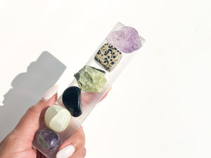 Capricorn Zodiac Crystal Set: Selenite Charging Plate, Healing Gemstones