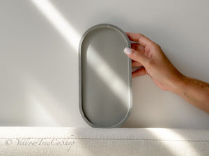Handmade Oval Concrete Vanity Tray: Modern Home Decor