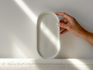 Handmade Oval Concrete Vanity Tray: Modern Home Decor