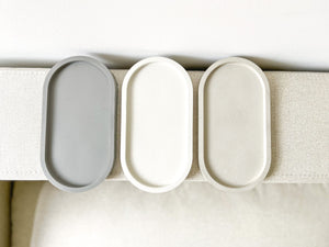 Handmade Oval Concrete Vanity Tray: Modern Home Decor