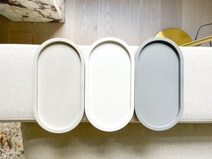 Handmade Oval Concrete Vanity Tray: Modern Home Decor