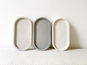 Handmade Oval Concrete Vanity Tray: Modern Home Decor