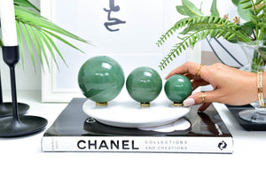 Green Aventurine Crystal Ball: Healing Stone Decor
