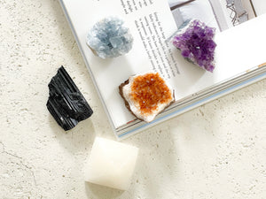Crystal Set: Amethyst, Citrine, Celestite, Selenite, Black Tourmaline