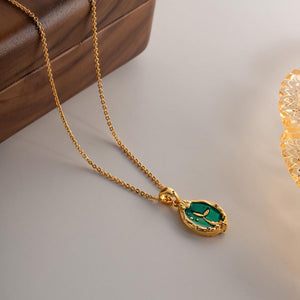 Reversible Mermaid Tail Necklace: 18K Gold Plated Enamel Pendant