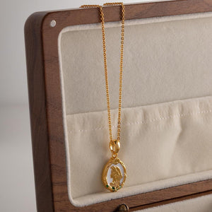 Reversible Mermaid Tail Necklace: 18K Gold Plated Enamel Pendant