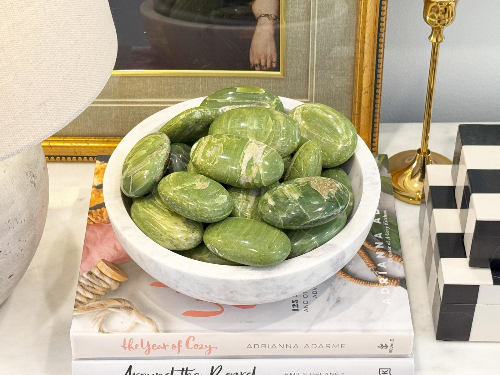 Tremolite Palm Stone – Polished Healing Crystal for Meditation, Reiki, and Home Décor