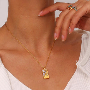 Minimalist Celestial Pendant Necklace – Stainless Steel in Black & Gold, 18K Gold Plated, Hypoallergenic