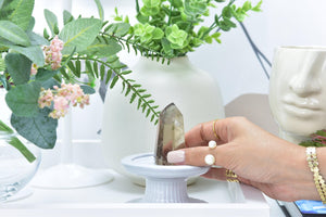 Smoky Quartz Polished Crystal Point: Natural Grounding Stone