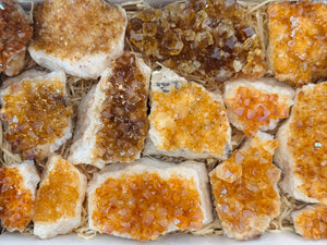 Wholesale Citrine Cluster Flat – 18-20 Pieces | Raw Citrine Crystals for Energy & Prosperity