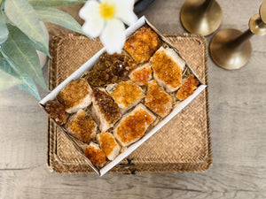 Wholesale Citrine Cluster Flat – 18-20 Pieces | Raw Citrine Crystals for Energy & Prosperity